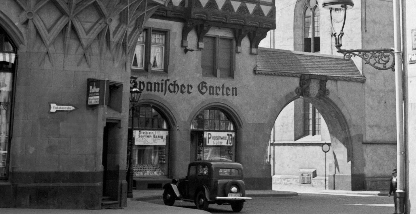 Street Scene Darmstadt View to Stadtkirche Church, Germany, 1938, Printed 2021