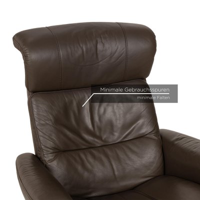 Stressless Leather Armchair with Stool, Set of 2-RQW-2041476