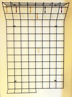 String Black Metal Coat and Hat Rack, 1950s-ED-1775381