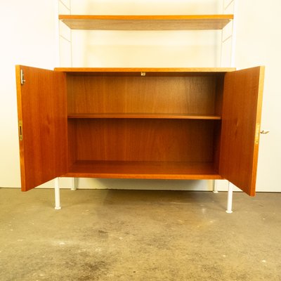 String Shelf with Cabinet Module in Teak, 1960s-PRK-2034038