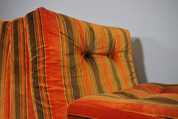 Striped Armchairs, 1970s, Set of 3-KNM-1182595