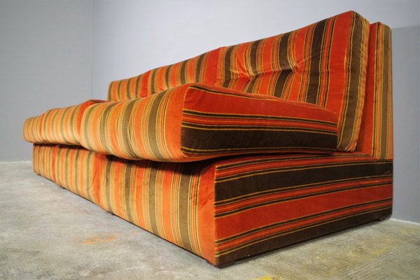 Striped Armchairs, 1970s, Set of 3-KNM-1182595