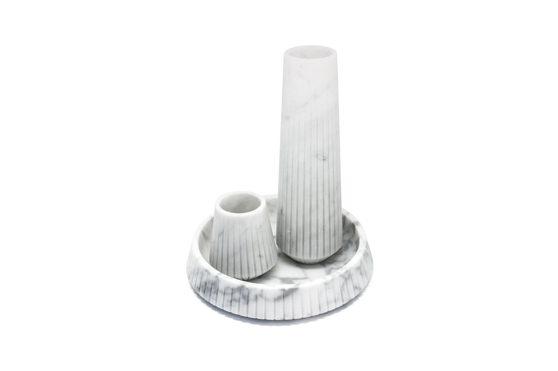 Striped Centrepiece in White Carrara Marble