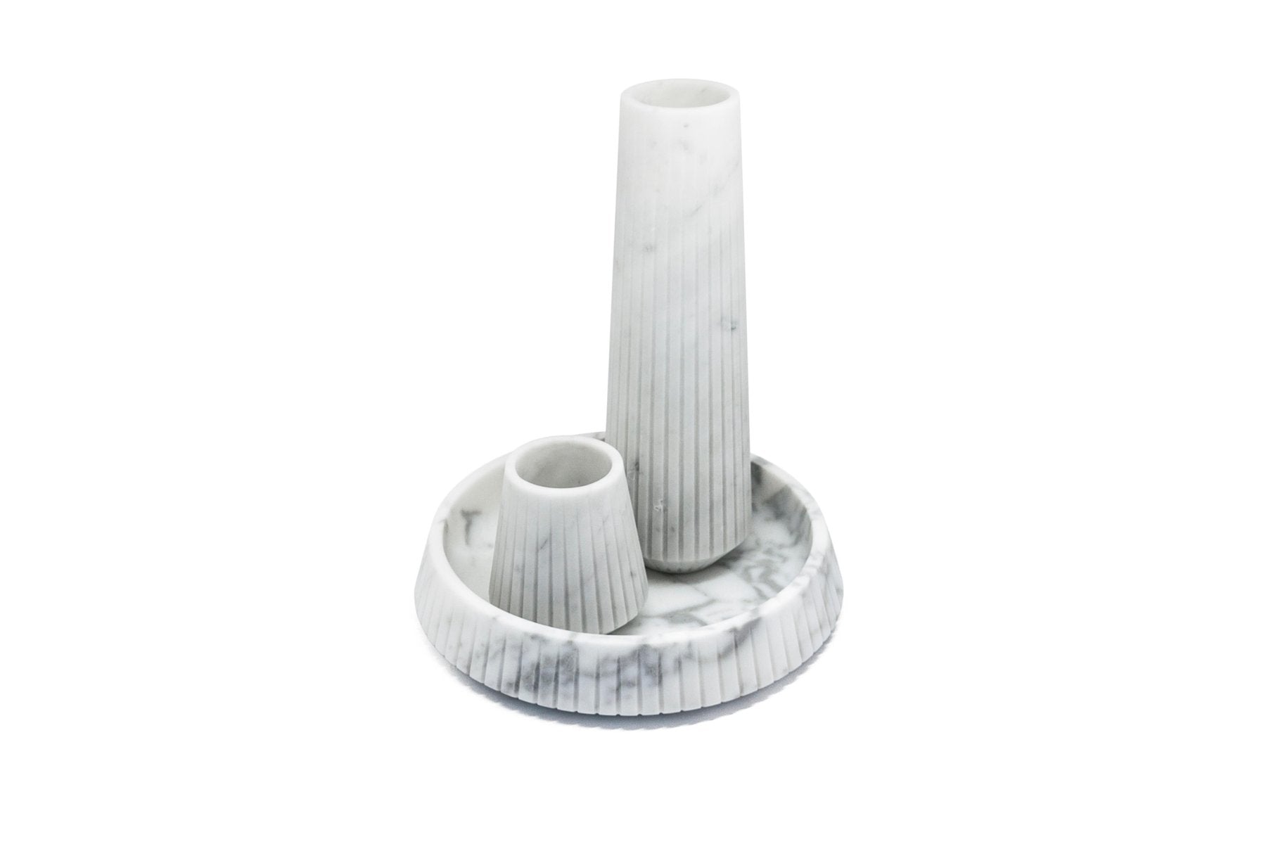 Striped Centrepiece in White Carrara Marble