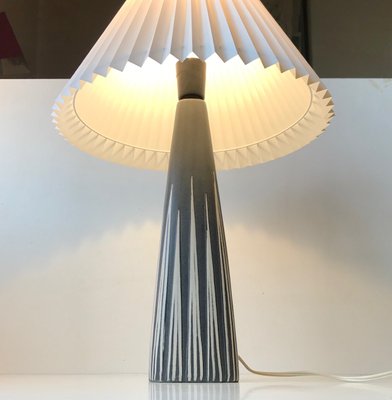 Striped Ceramic Table Lamp by Svend Aage Holm Sorensen for Søholm, 1960s-LCR-928967