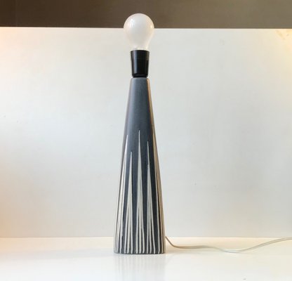 Striped Ceramic Table Lamp by Svend Aage Holm Sorensen for Søholm, 1960s-LCR-928967