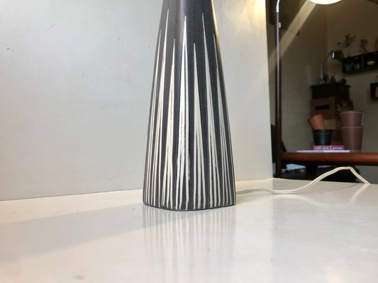 Striped Ceramic Table Lamp by Svend Aage Holm Sorensen for Søholm, 1960s-LCR-928967