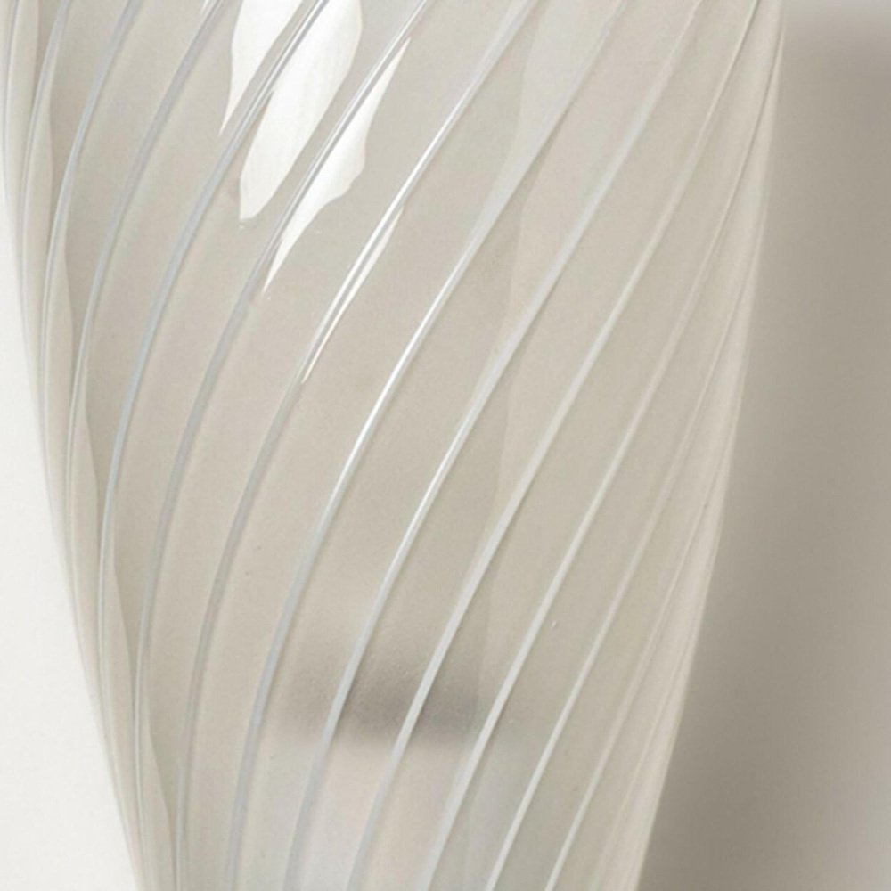 Striped Clear White Glass Wall Light attributed to Gangkofner for Peill, Germany, 1970s