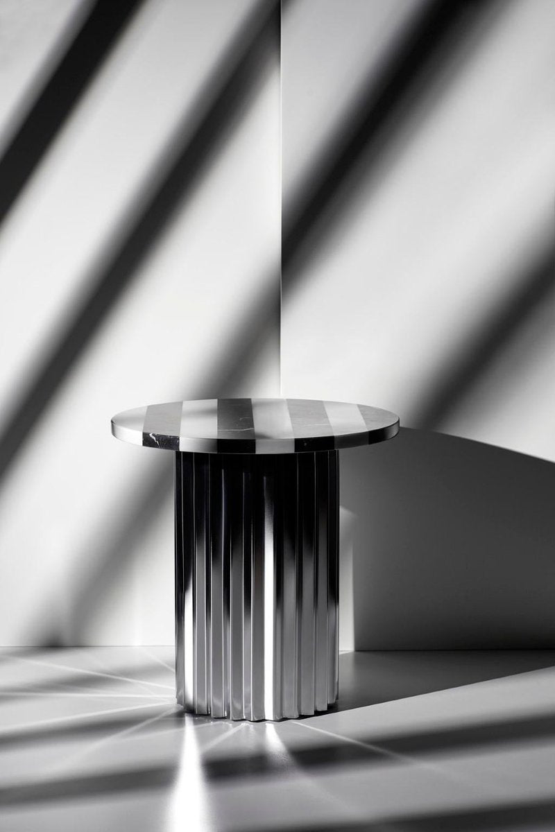 Striped Marble Table 60 by Lisette Rützou