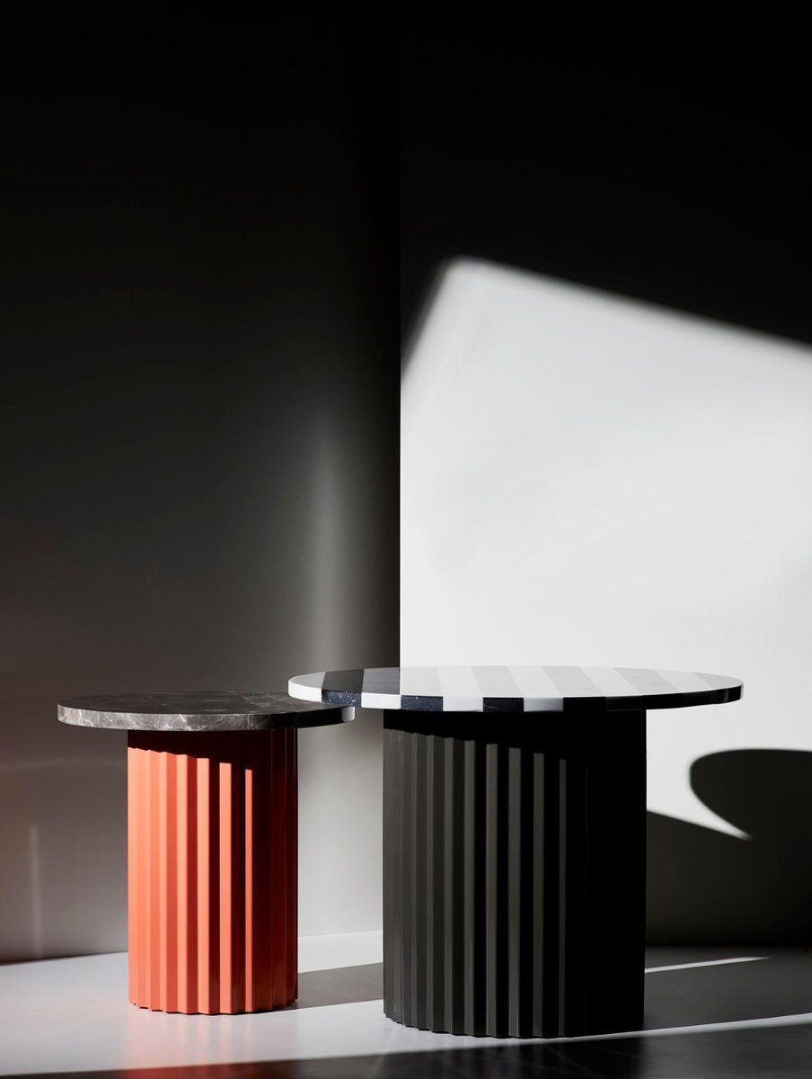 Striped Marble Table 60 by Lisette Rützou