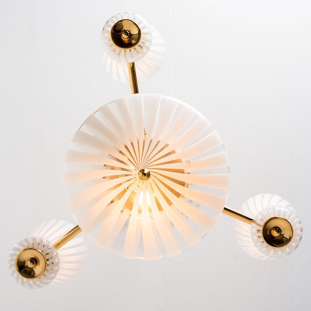 Striped Murano Glass Pendant Light, 1970s