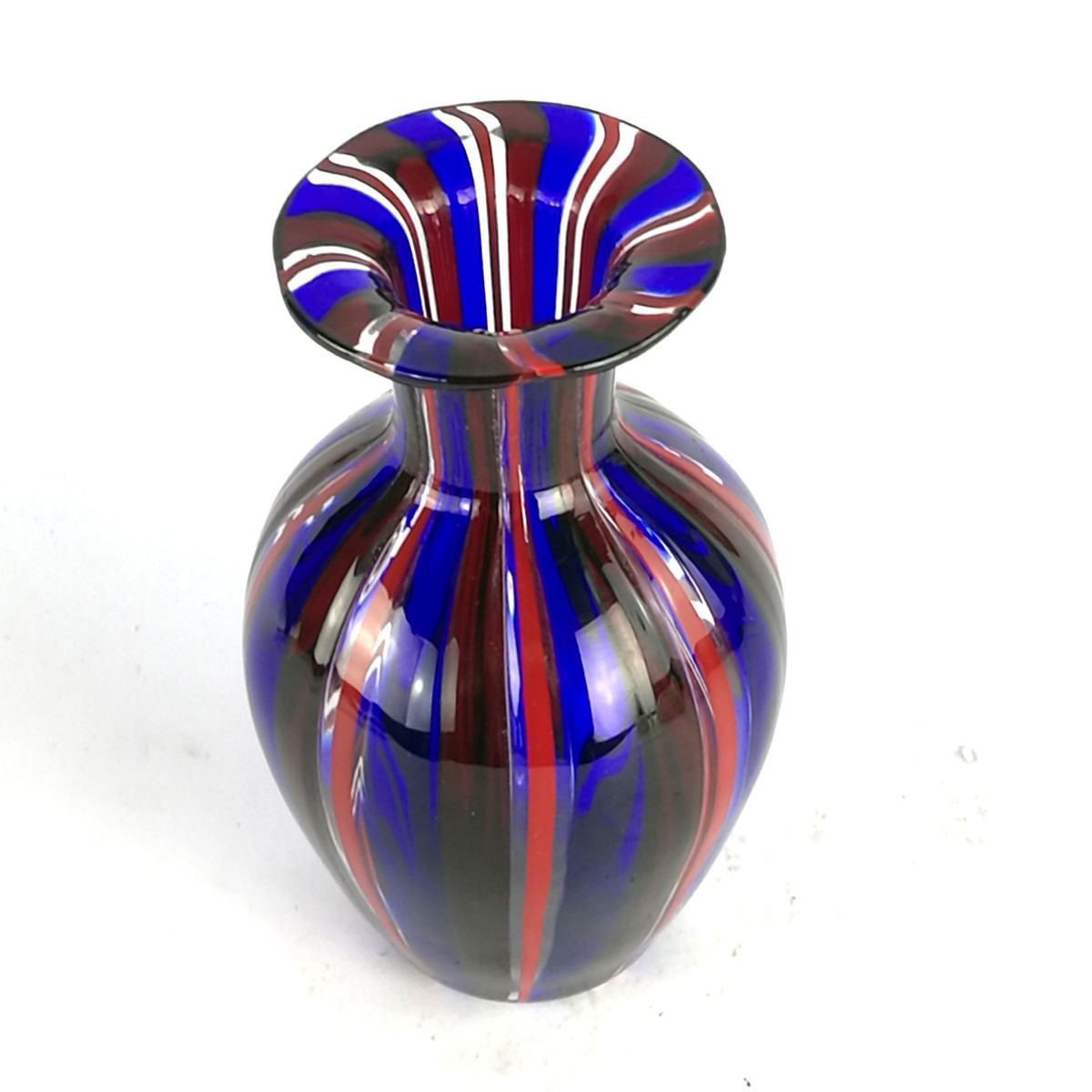 Striped Murano Glass Vase by Valter Rossi for VRM