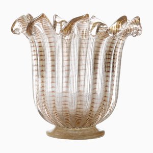 Striped Murano Vase by Ercole Barovier, 1940s-DZU-1991864