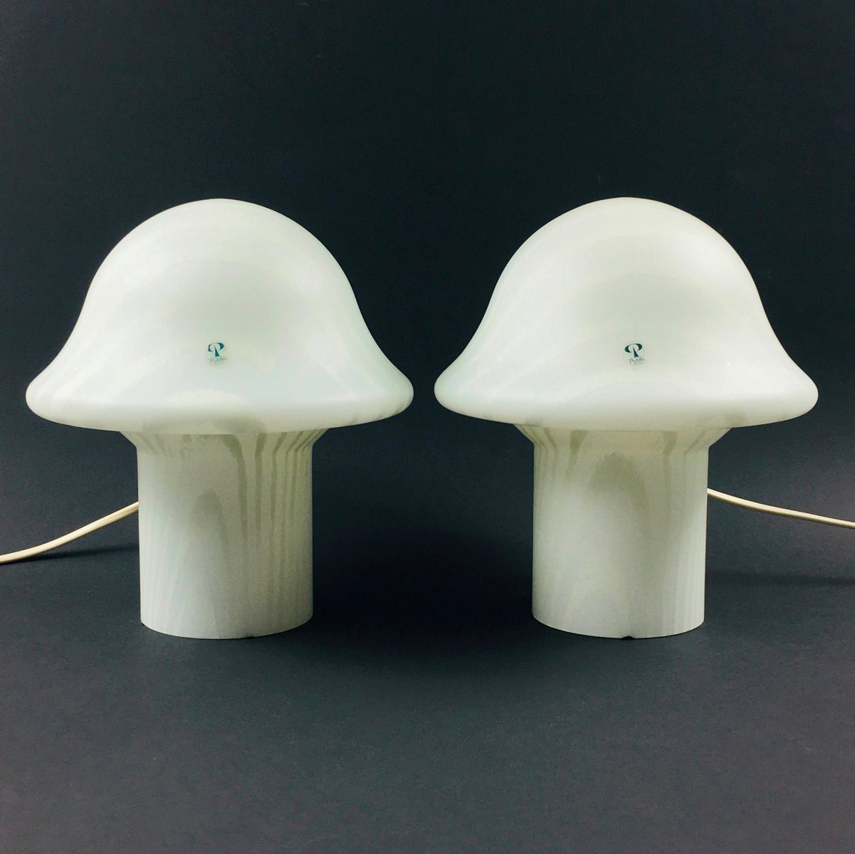 Striped Mushroom Table Lamp from Peill & Putzler, Germany, 1970s