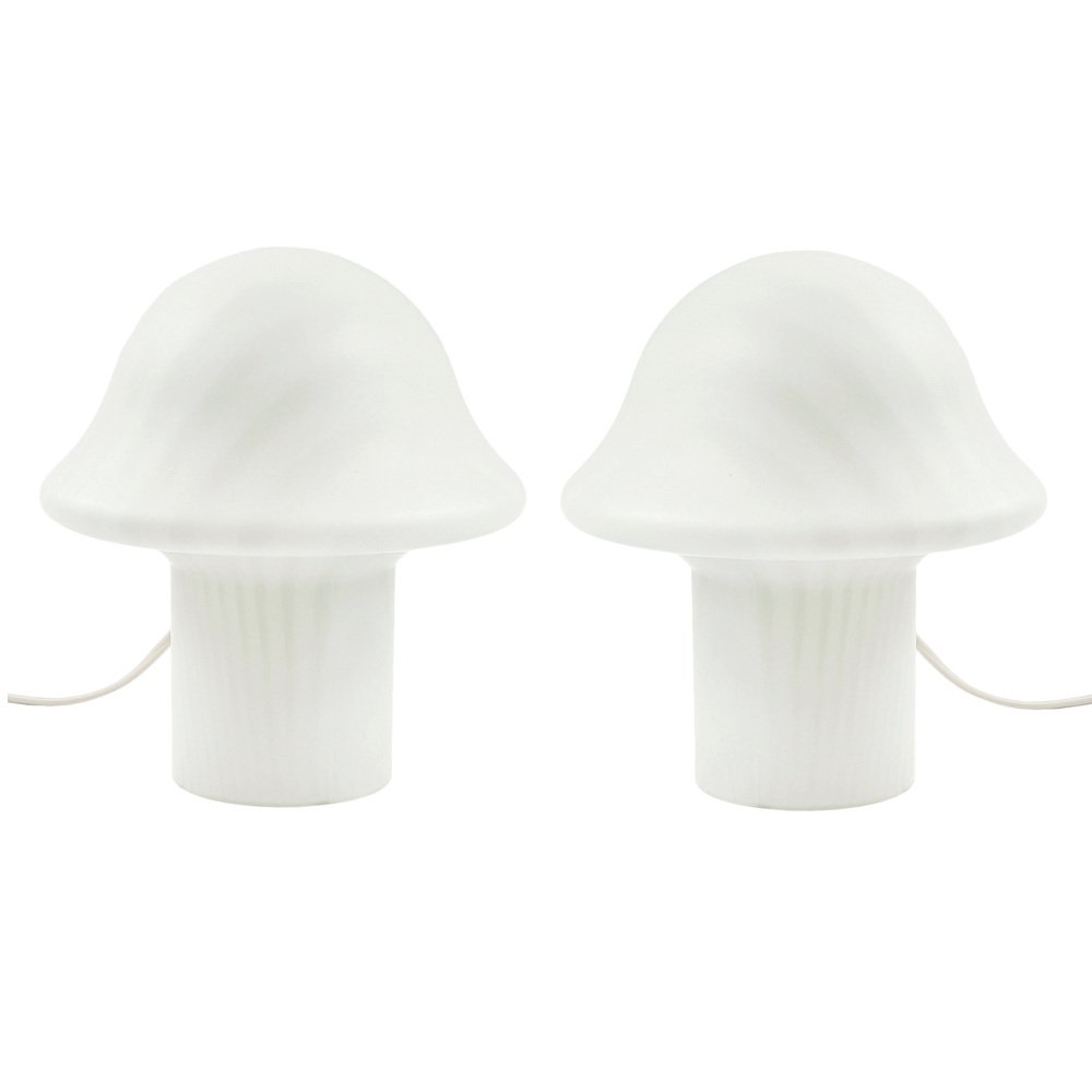 Striped Mushroom Table Lamps from Peill & Putzler, 1970s, Set of 2