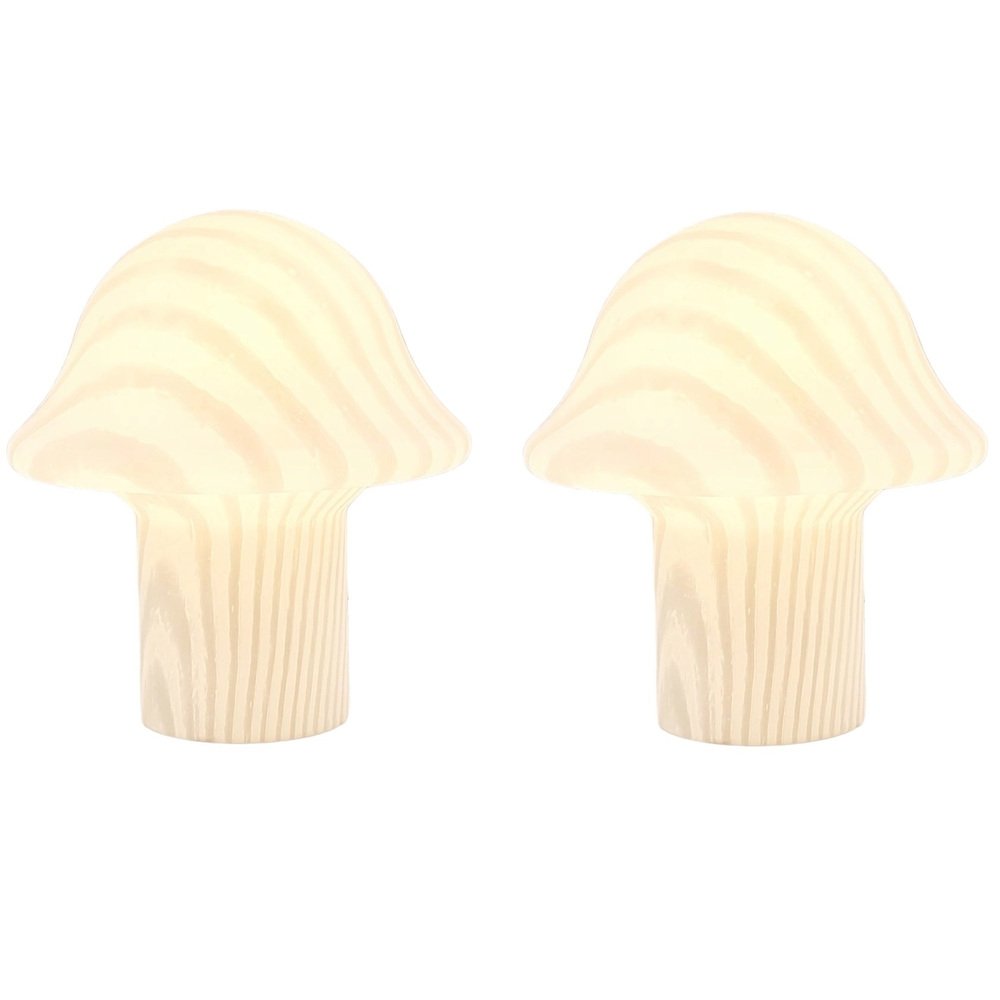 Striped Mushroom Table Lamps from Peill & Putzler, 1970s, Set of 2