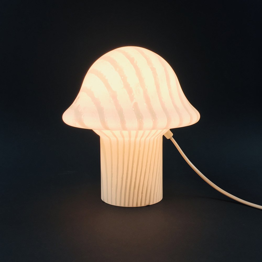 Striped Mushroom Table Lamps from Peill & Putzler, Germany, 1970s, Set of 2