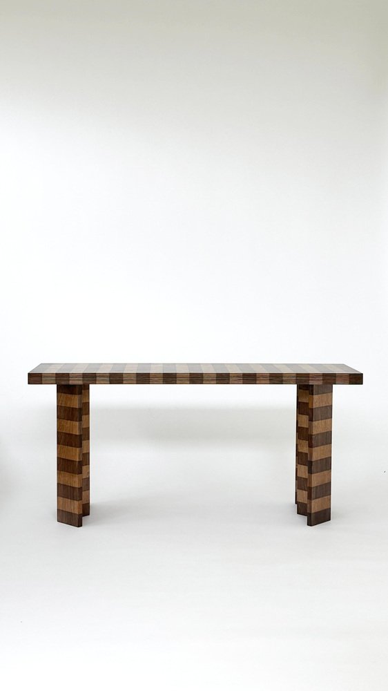 Striped Oak Bench by Goons