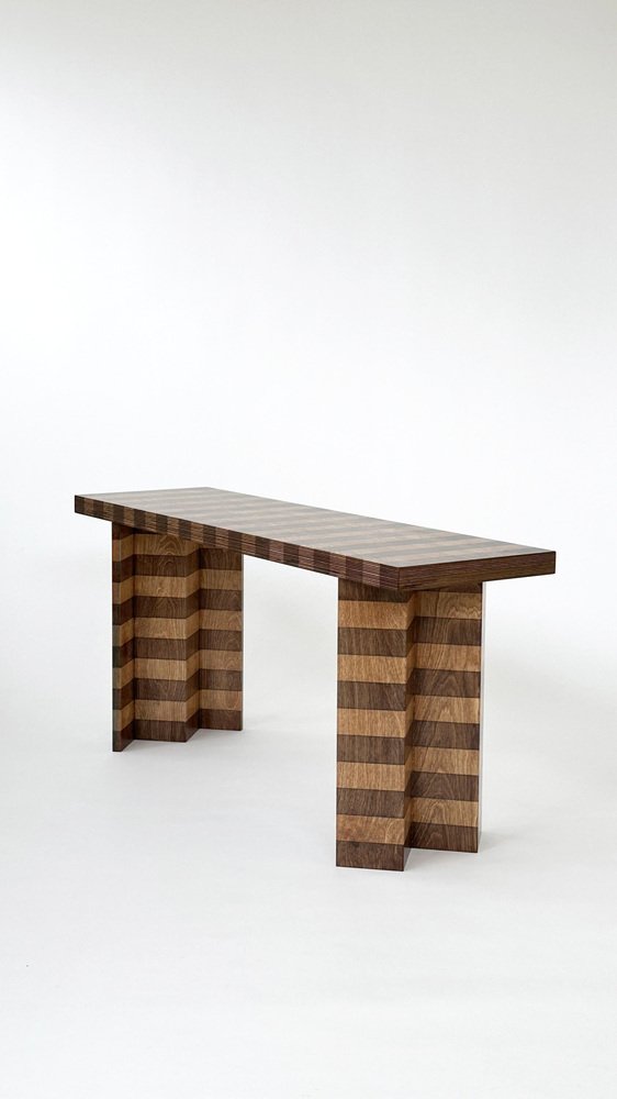 Striped Oak Bench by Goons