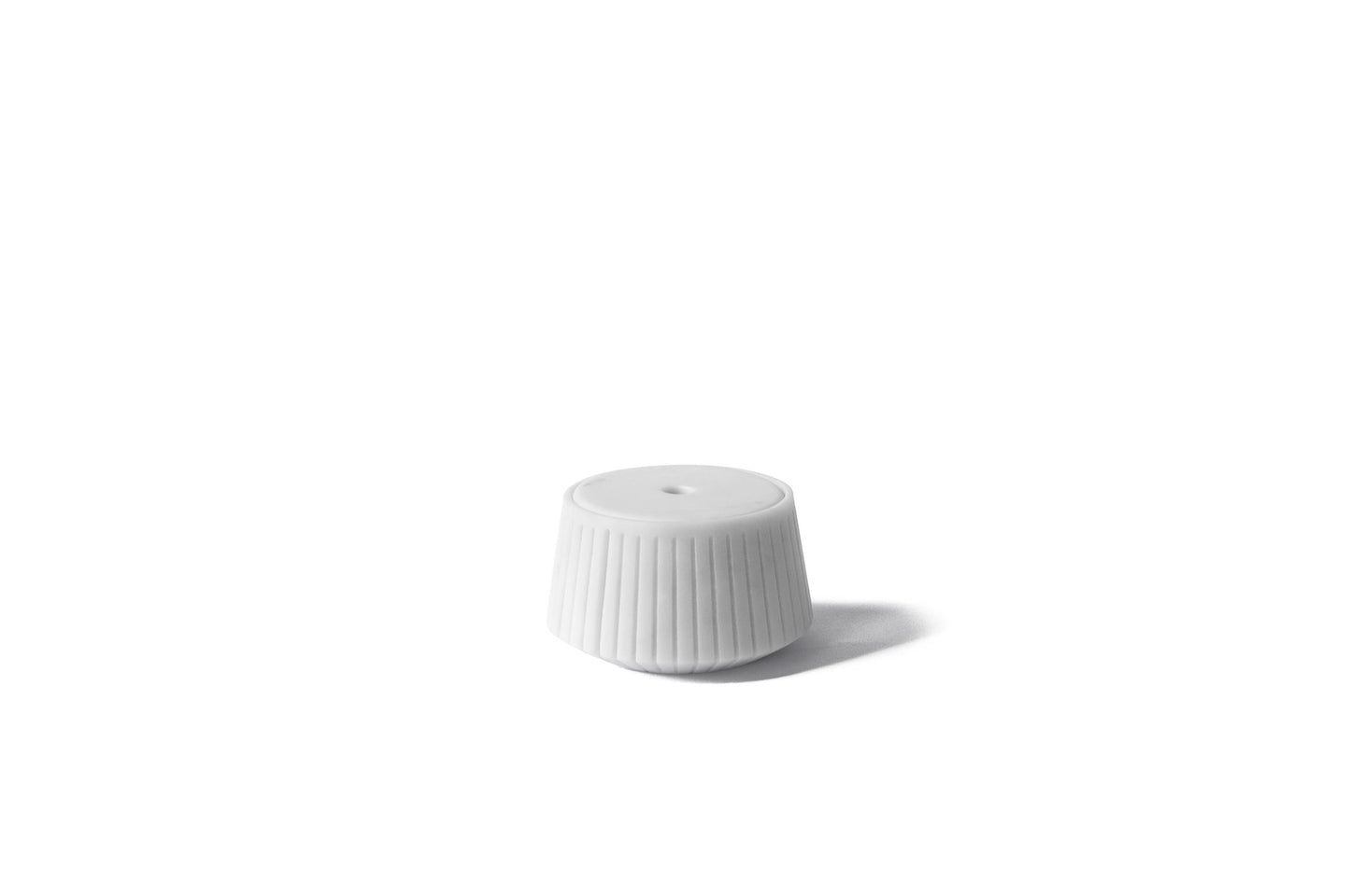 Striped Object Holder in White Carrara Marble