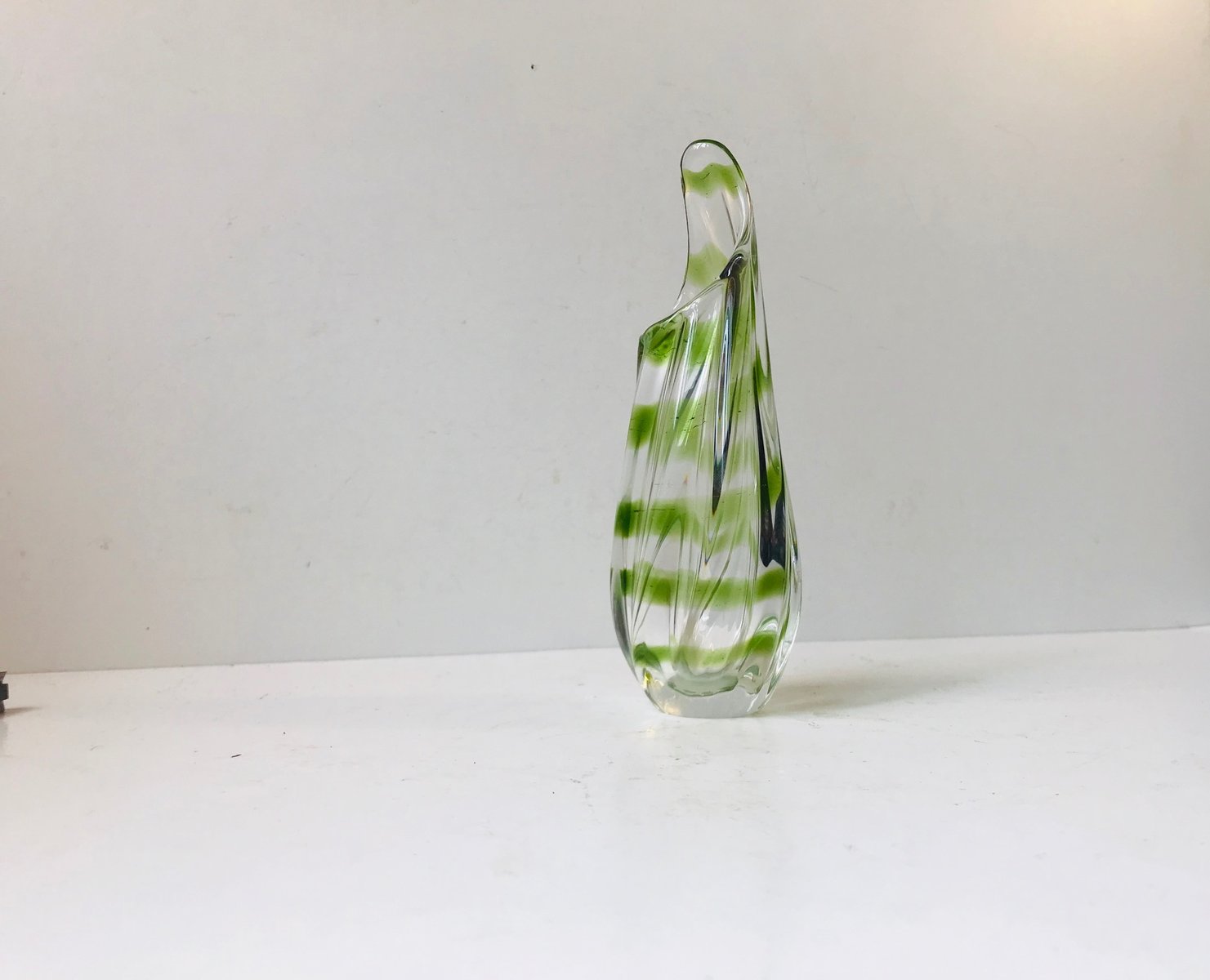 Striped & Twisted Murano Vase from Seguso, 1960s