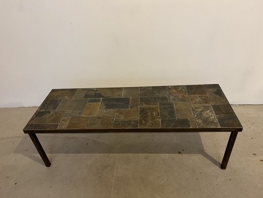 Structural Coffee Table with Slate Tile Top, 1960s-AT-1733077