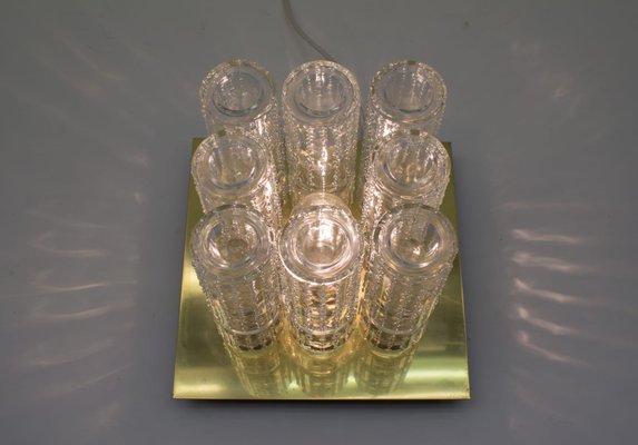 Structured Glass and Brass Flush Mounts from Limburg, 1960s, Set of 2-KQB-685930