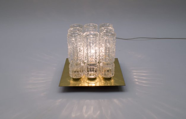 Structured Glass and Brass Flush Mounts from Limburg, 1960s, Set of 2-KQB-685930