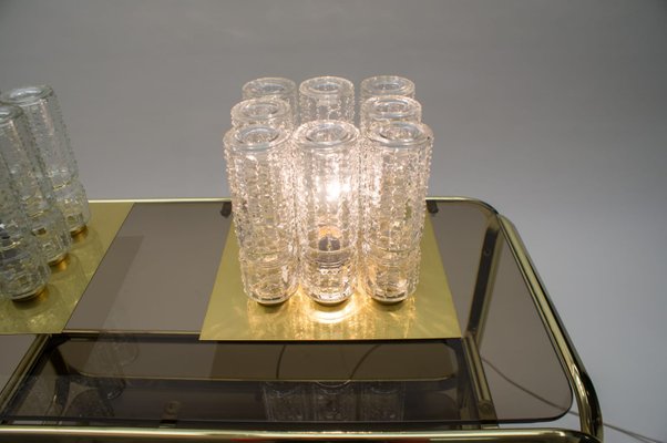 Structured Glass and Brass Flush Mounts from Limburg, 1960s, Set of 2-KQB-685930