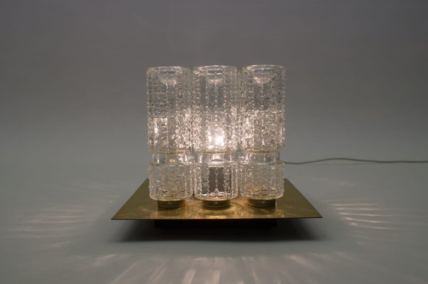 Structured Glass and Brass Flush Mounts from Limburg, 1960s, Set of 2-KQB-685930