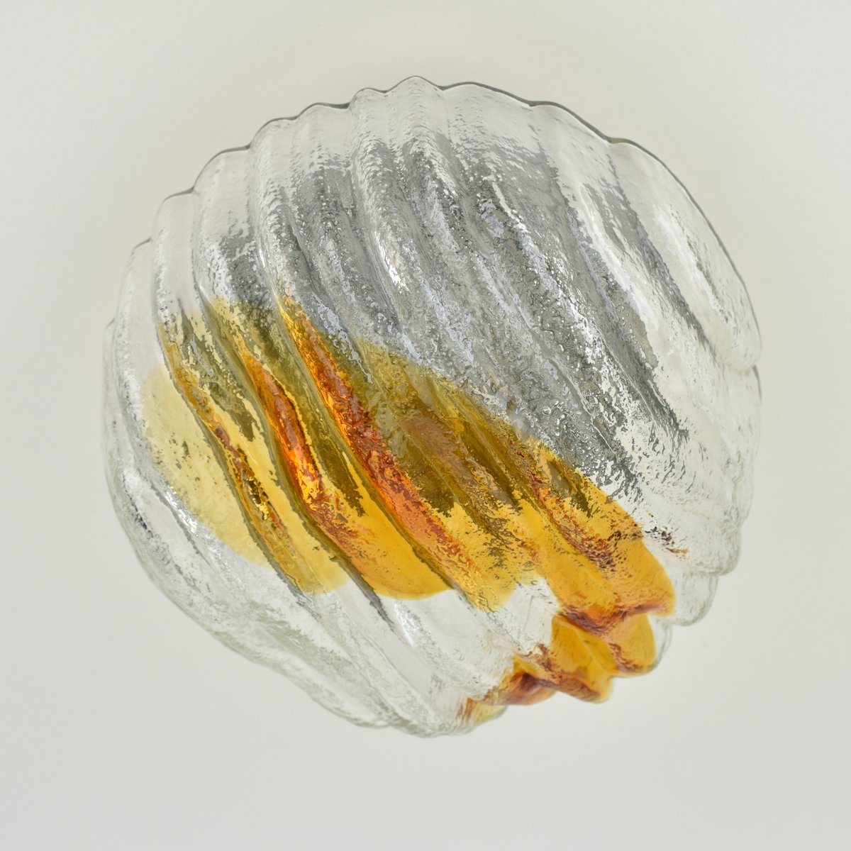 Structured Glass Flush Mount by AV Mazzega, Murano, 1970s