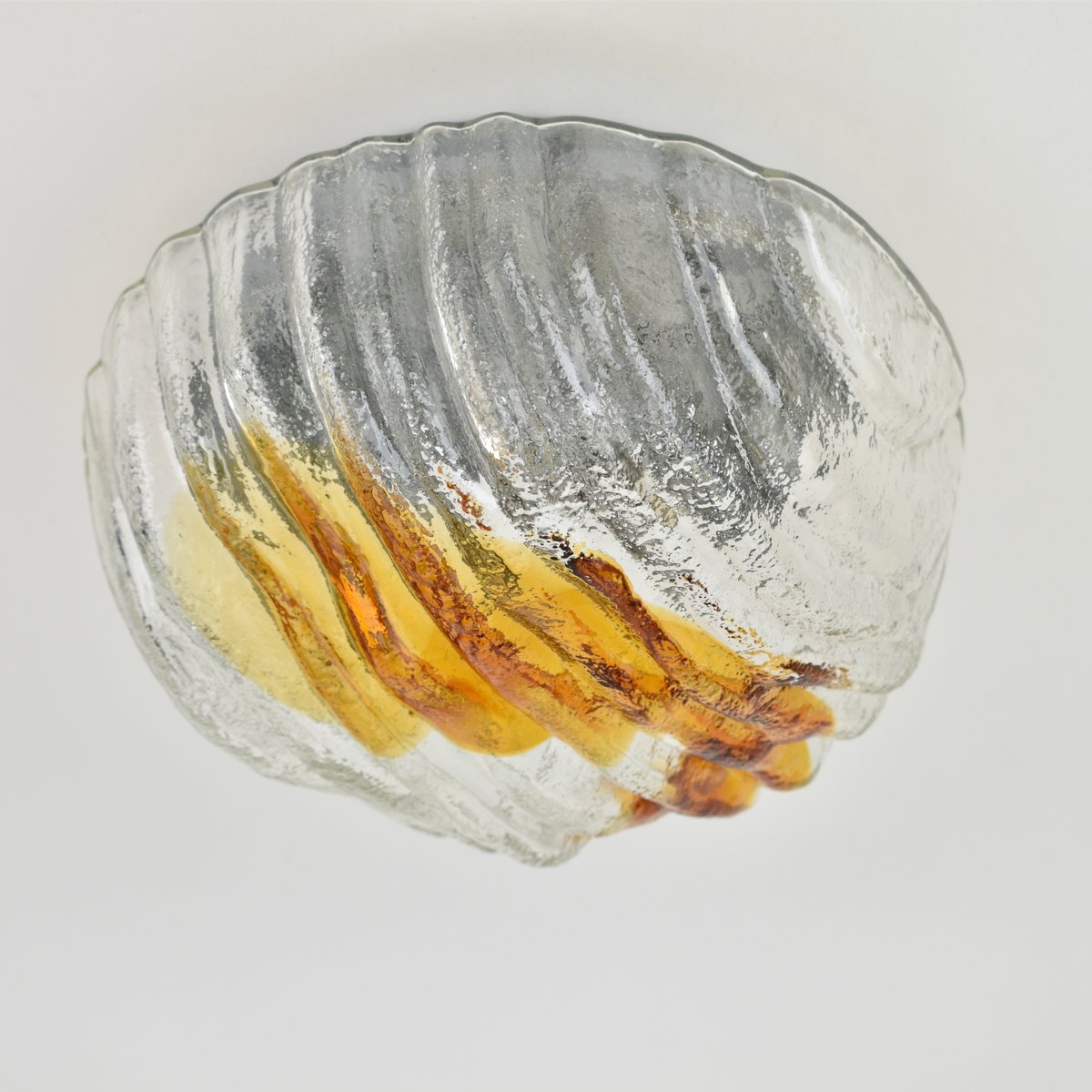 Structured Glass Flush Mount by AV Mazzega, Murano, 1970s