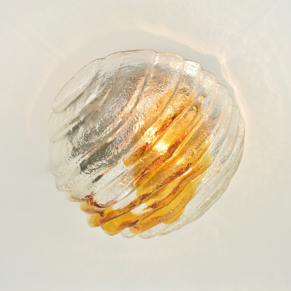 Structured Glass Flush Mount by AV Mazzega, Murano, 1970s