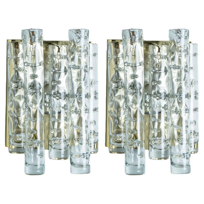 Structured Tubes Wall Lights from Doria Leuchten, 1960s, Set of 2