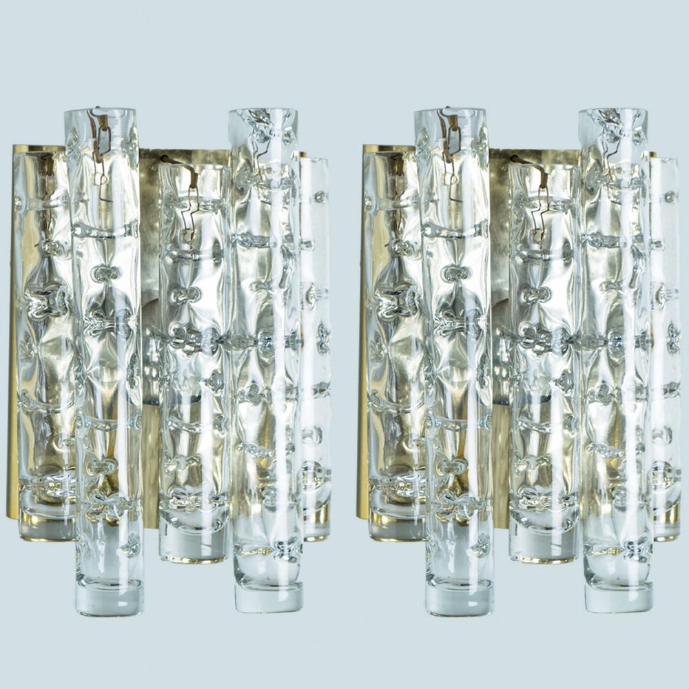 Structured Tubes Wall Lights from Doria Leuchten, 1960s, Set of 2