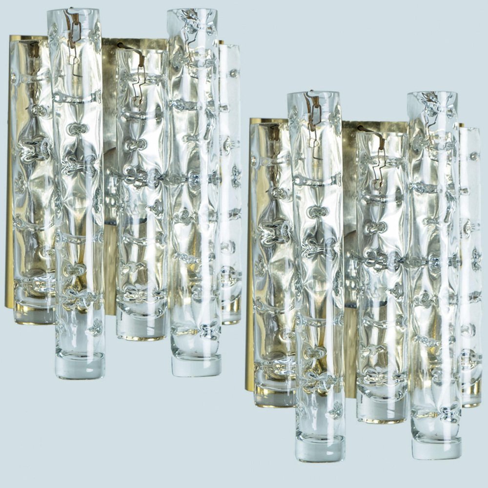 Structured Tubes Wall Lights from Doria Leuchten, 1960s, Set of 2