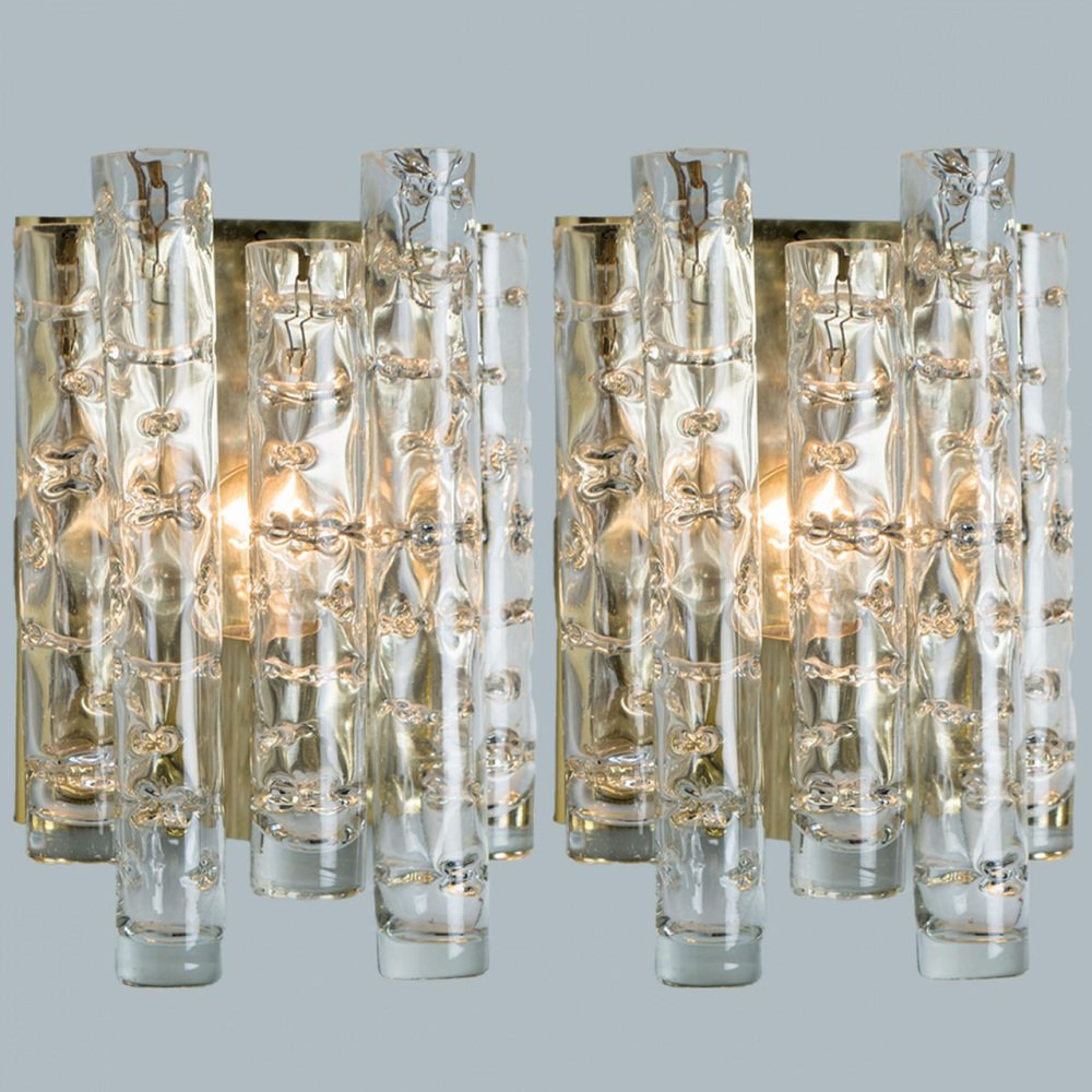 Structured Tubes Wall Lights from Doria Leuchten, 1960s, Set of 2