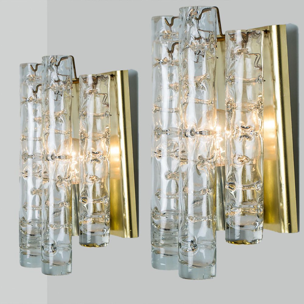 Structured Tubes Wall Lights from Doria Leuchten, 1960s, Set of 2