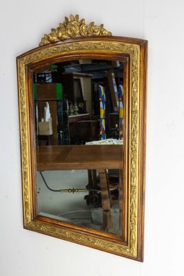 Stucco French Wood Imitation Wall Beveled Mirror, 1920s-RIU-1362398