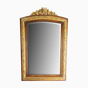 Stucco French Wood Imitation Wall Beveled Mirror, 1920s-RIU-1362398