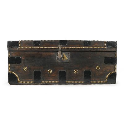 Studded Wooden Trunk, 1920s-NQ-653990