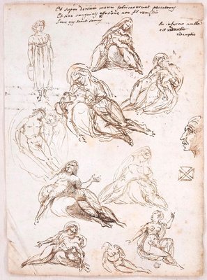 Studies and notes - Ink and Pencil on Paper y Anonymous Master - Early 1800 Early 1800-ZCI-761501