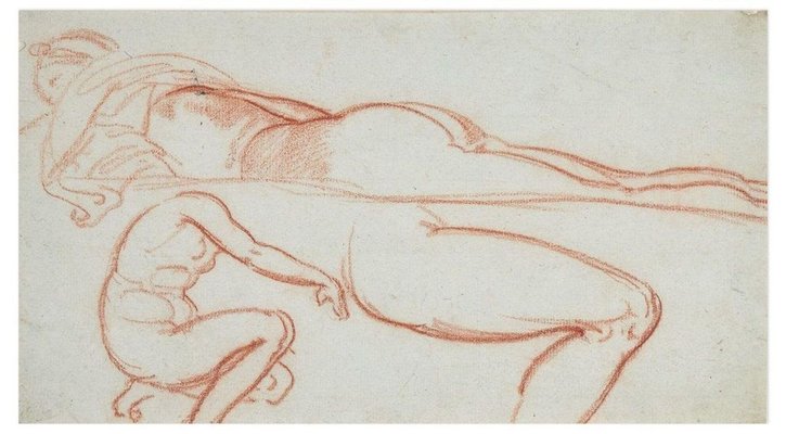 Studies for a Female Nude - Original Pastel Drawing by P. Andrieu - Late 1800 Late 19th Century-ZCI-757408