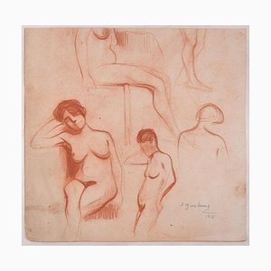 Studies for a Female Standing Nude - Pencil Drawing by D. Ginsbourg - 1918 1918-ZCI-761756