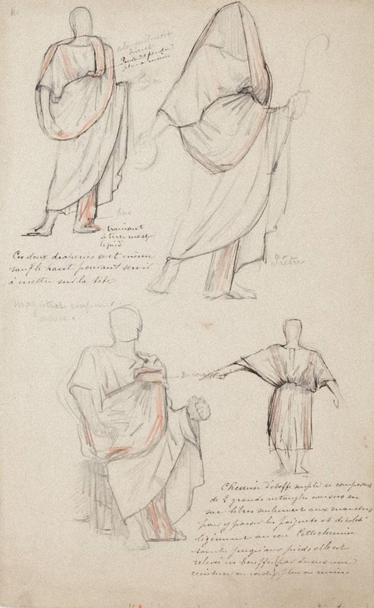 Studies for Costumes Pencil and Pastel by Georges Antoine Rochegrosse