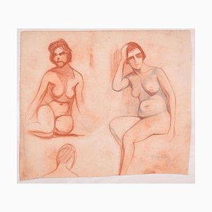 Studies for Female Nudes - Original Pencil Drawing by D. Ginsbourg - 1918 1918-ZCI-761757