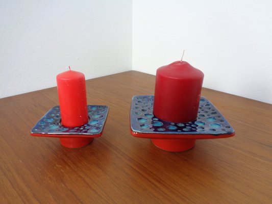 Studio Ceramic Candleholders from Dumler & Breiden, 1970s, Set of 2-RDW-1344961