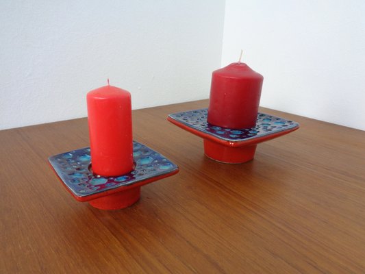 Studio Ceramic Candleholders from Dumler & Breiden, 1970s, Set of 2-RDW-1344961