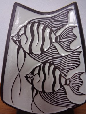 Studio Ceramic Vase with Fishes from Carstens / Goldscheider, 1950s-RDW-1802853