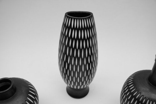 Studio Ceramic Vases by Wilhelm & Elly Kuch, Germany, 1960s, Set of 3-KQB-1705084